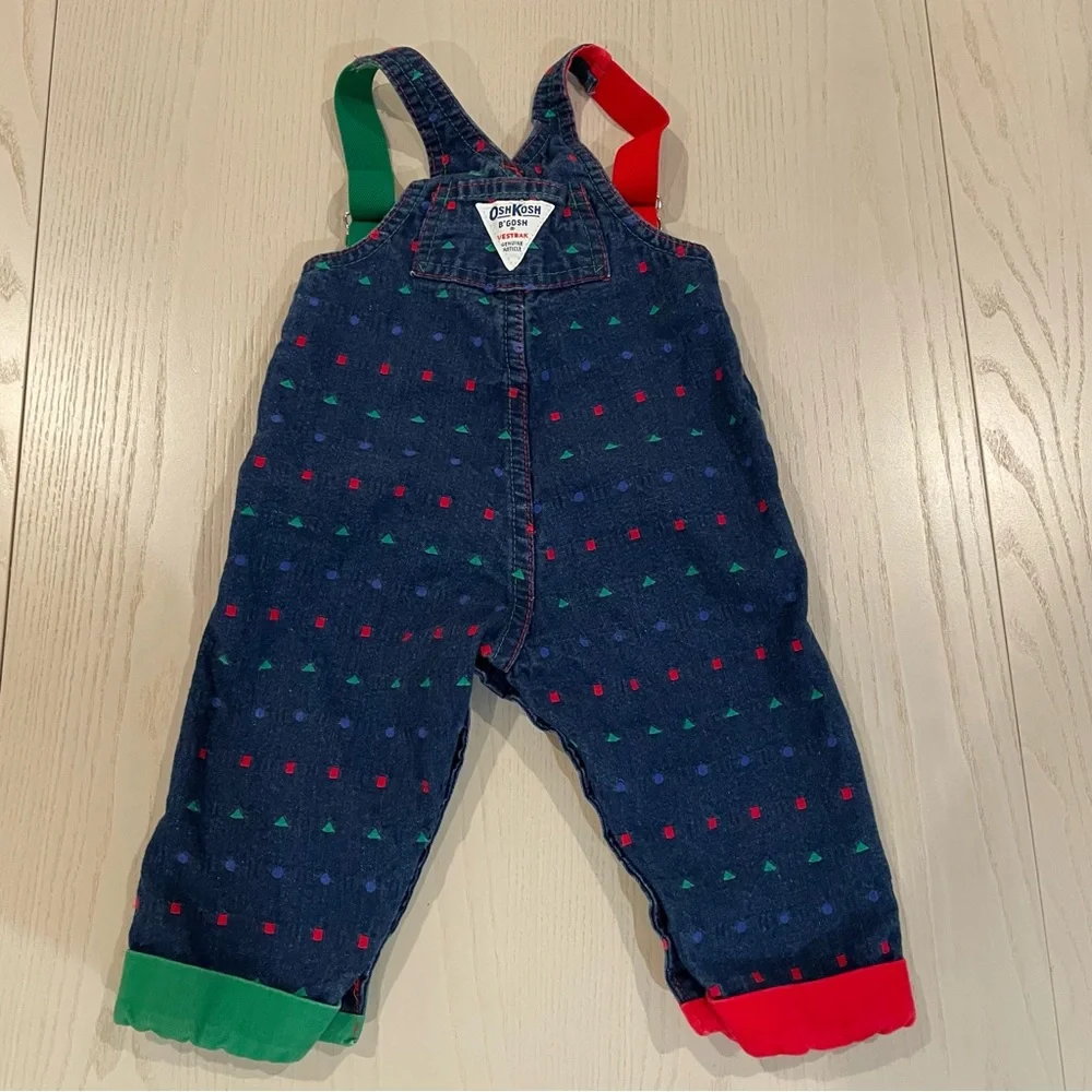 Vintage 90s OshKosh Vestbak Baby Overalls Denim Suspender Pants 6–9M Made in USA